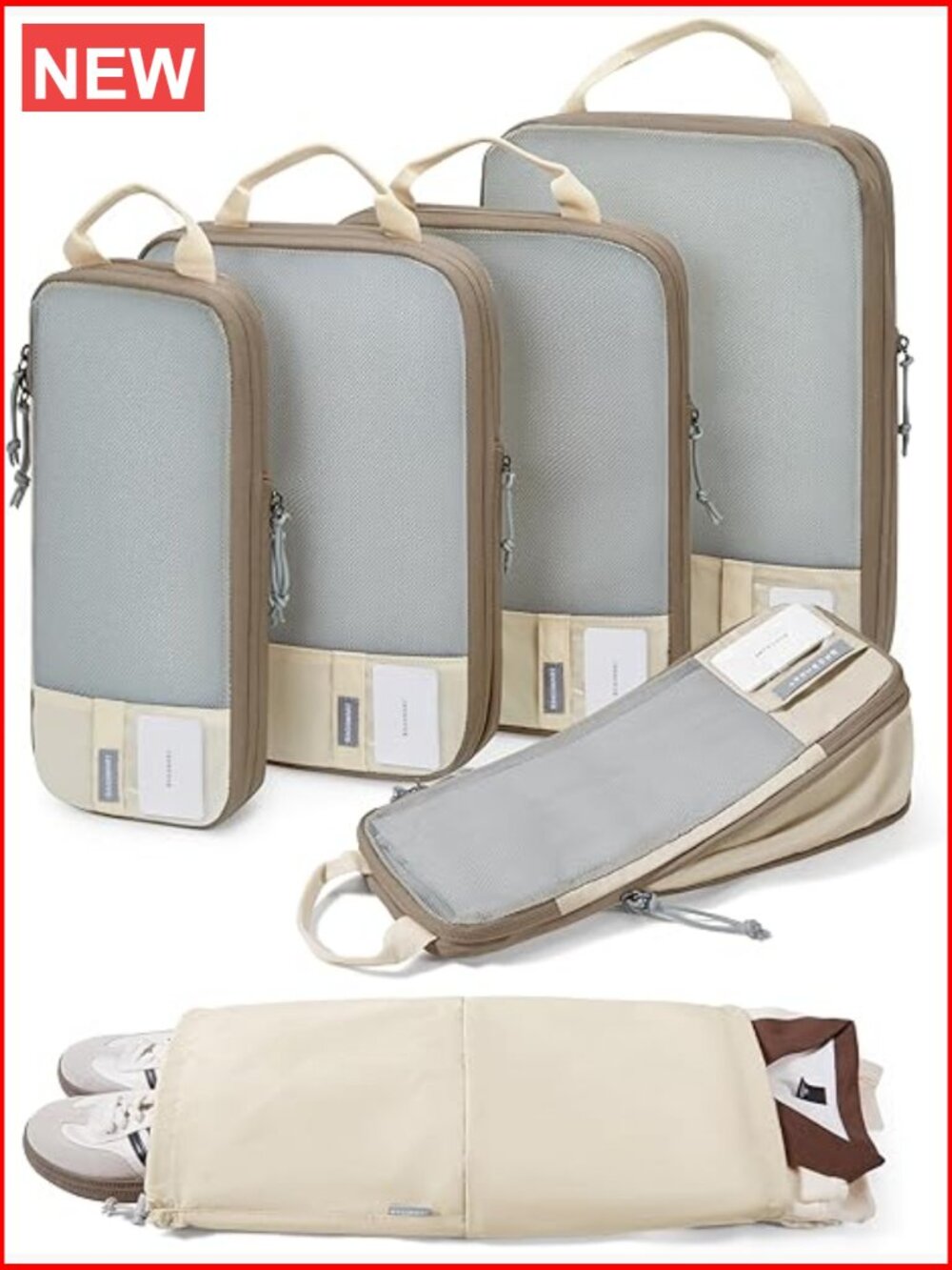 6 Compression Packing Cubes for Travel, Lightweight Luggage Space Saver